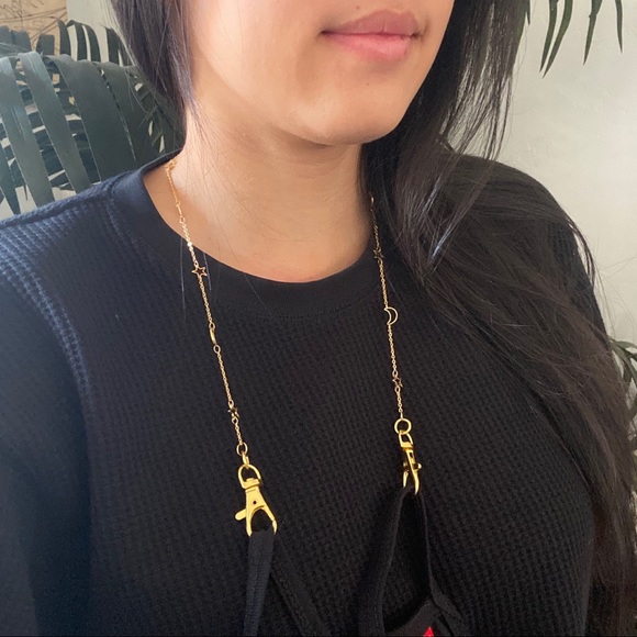Moon & Stars 18k Gold Plated Mask Chain - Picture 3 of 5